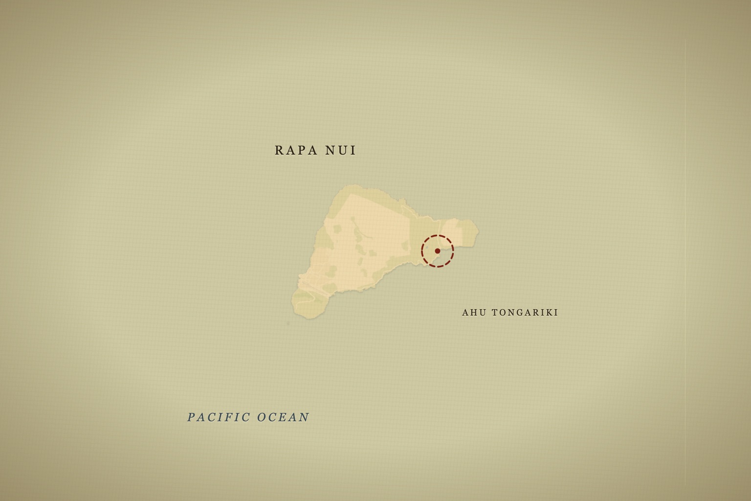 Rapa Nui (Easter Island), with Ahu Tongariki on the southeastern coast. Map data © OpenStreetMap contributors, tiles © CARTO.